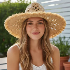 SOMBRERO ALA LARGA CALA RAFIA NATURAL - comprar online