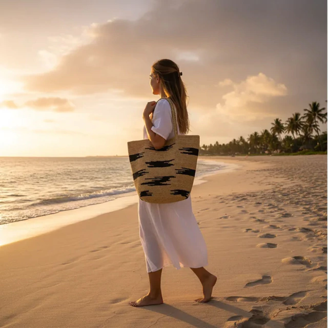Tote Bomgo rafia natural — imagen 7