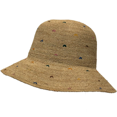 CLOCHE CROCHET AMOUR RAFIA NATURAL - Compania de Sombreros