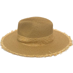 SOMBRERO RAFIA ALA LARGA DESFLECADO - comprar online
