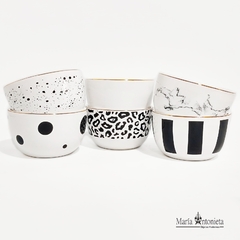 Bowl Cerealero Con y Sin Oro - Diseños Varios (11,5 x 10 x 7 Cm) - (Valor por Unidad)