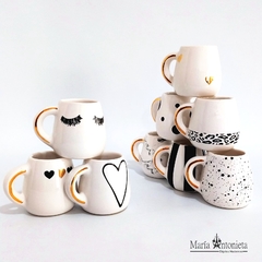Mate Con y Sin Oro en Asa - Diseños Varios (5 x 9 x 7 Cm) - (Valor por Unidad)