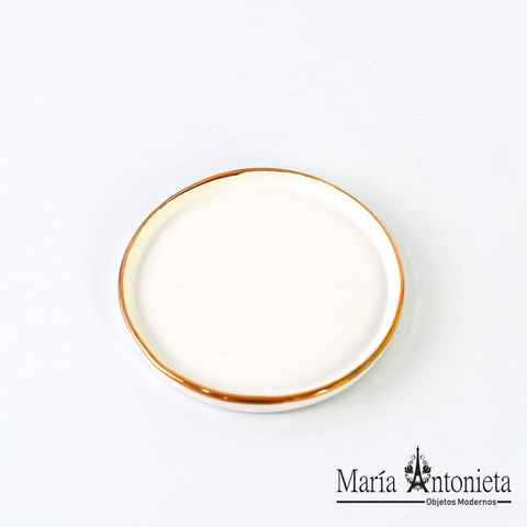 Plato Redondo Filete Oro - Chico de Café / Grande de Té - (Valor por Unidad)