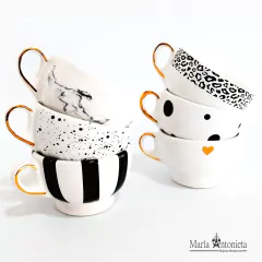 Taza Cata Con y Sin Oro - Diseños Varios (14 x 7 x 11 cm) - (Valor por Unidad)