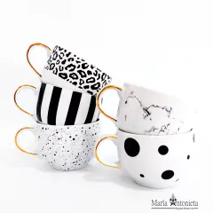 Tazón Jumbo Con y Sin Oro - Diseños Varios (13 x 9 x 16 cm) - (Valor por Unidad)