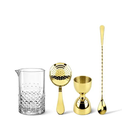 Clasic Mixing Glass Kit Bell . Gold
