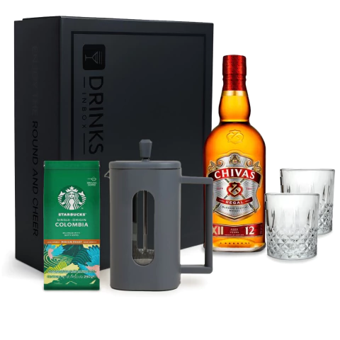 Black Box Nro 313 - Whisky Chivas Regal 700ml + Vasos + Cafetera Francesa + Café Starbucks