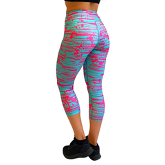 Calza Capri Fem ZebraPunk (cyan/magenta)