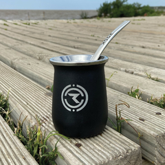 Mate Térmico Acero + Bobilla Plana (Negro) - comprar online