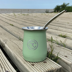 Mate Térmico Acero + Bobilla Plana (Verde)