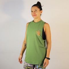 Musculosa Fem Oversize Barbell Brigade (Oliva) - comprar online