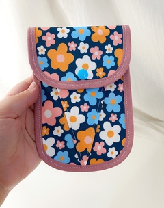 Estuche mini click flor azul