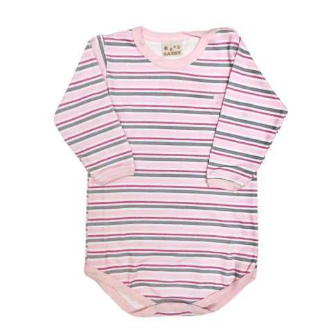 Body manga larga - Rayado rosa