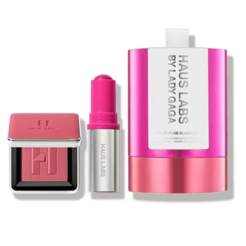 Haus Labs Color Fuse Innovation Glassy Balm + Powder Blush Duo