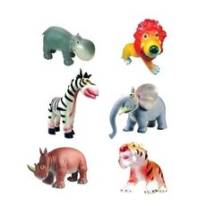 Pack X 6 Animales De La Selva Caricatura De Goma Mini - TIOVIVO S.A.