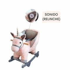 Imagen de Mecedor con ruedas respaldo cinturón y sonido - unicornio