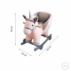 Mecedor con ruedas respaldo cinturón y sonido - unicornio en internet