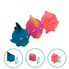 Packx3 Peces De Goma Para Bano Bebes Lanza Agua en internet