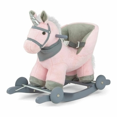 Mecedor con ruedas respaldo cinturón y sonido - unicornio