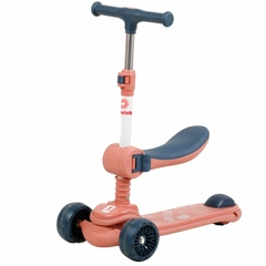 Monopatin Plegable Con Asiento Desmontable 3-8 Años Coral