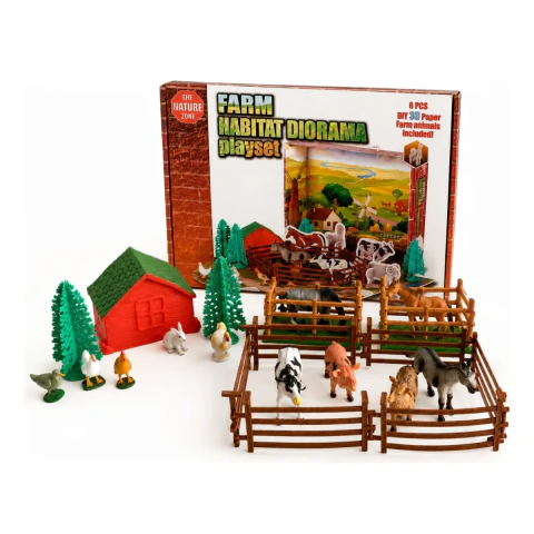 Set Animales De La Granja 3d Didáctico Educativo Niños