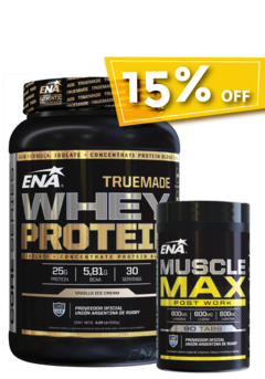 " COMBO AUMENTO DE MASA Y FUERZA" TRUE MADE + MUSCLE MAX - ENA -