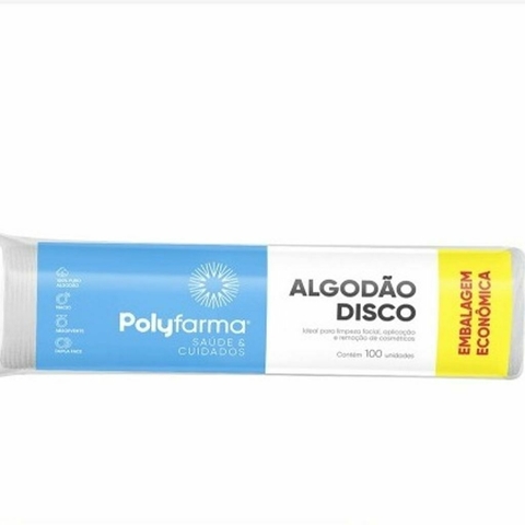 ALGODÃO POLYFARMA 100UN DISCO ZIPLOCK