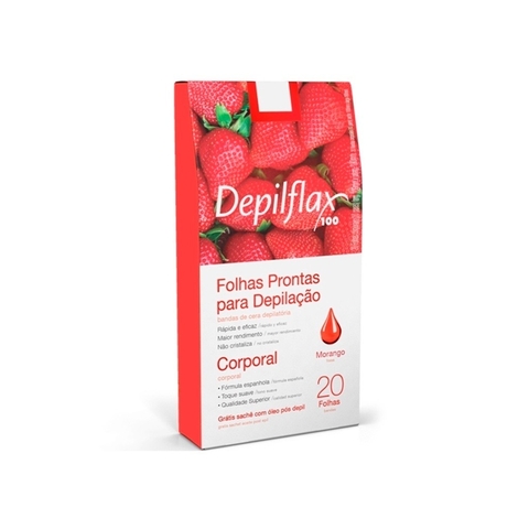 Depilflax Folhas Para Depilação Corporal Morango - 20un