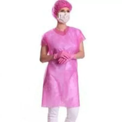 Avental Descartável TNT Sem Manga 20gm 10un PROTDESC (Rosa-Pink)