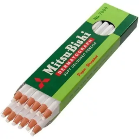 Lápis para Sobrancelha Mitsubishi Dermatográfico Branco - 1 unidade