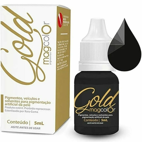 Pigmento Para Micropigmentacao Mag Color Gold 5 ml Preto - Mag Estética