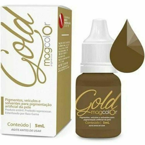 Pigmento Para Micropigmentacao Mag Color Gold 5 ml Castanho Claro