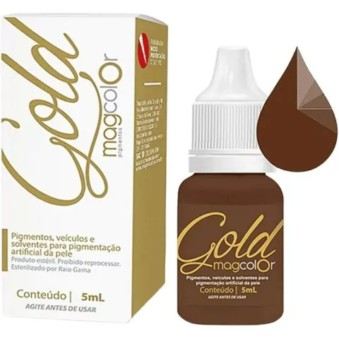 Pigmento Para Micropigmentacao Mag Color Gold 5 ml Castanho Médio - Mag Estética
