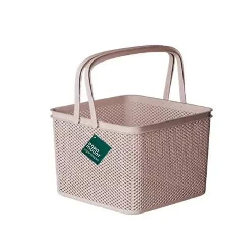 Cesto com alça quadrado light rose