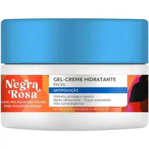 Gel Creme Hidratante Facial Antipoluição Negra Rosa 100g