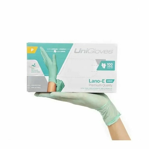 Luva Procedimento S/Pó Lano-e Premium Quality Unigloves - PEQUENA