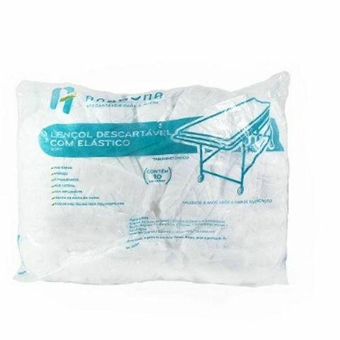 Lençol Descartável com Elástico TNT SOFT Branco 10un ANADONA - comprar online
