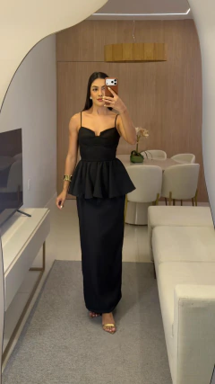 Saia midi Tamy - Preto - loja online