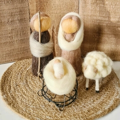 Pesebre: Sagrada Familia chico Beige
