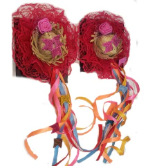 Bico de pato chapeu de palha rosa