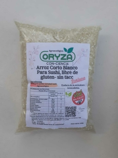Arroz Corto Blanco para Sushi Agroecológico Oryza x 500 Gr.