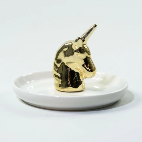 PLATO DECORATIVO UNICORNIO GOLD - comprar online