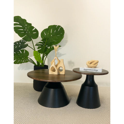 MESA DE CENTRO TOMM NEGRA SET X2 - comprar online
