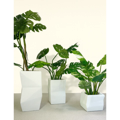 MACETAS CUBIC BLANCAS SET X3 - comprar online