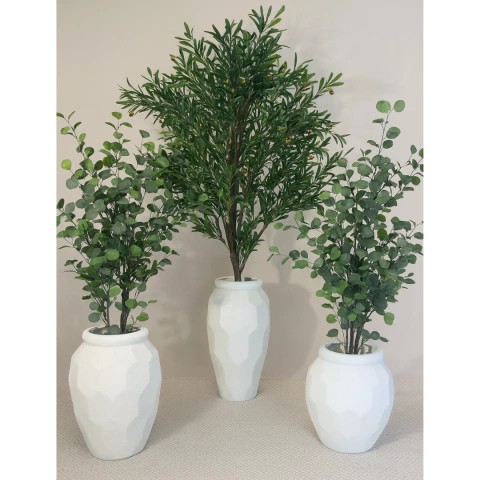 MACETA ROMANA BLANCA SET X3 - comprar online