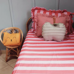Acolchado Rayado rosa y rojo - Lupita Mia