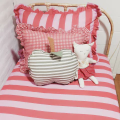 Acolchado Rayado rosa y rojo - comprar online