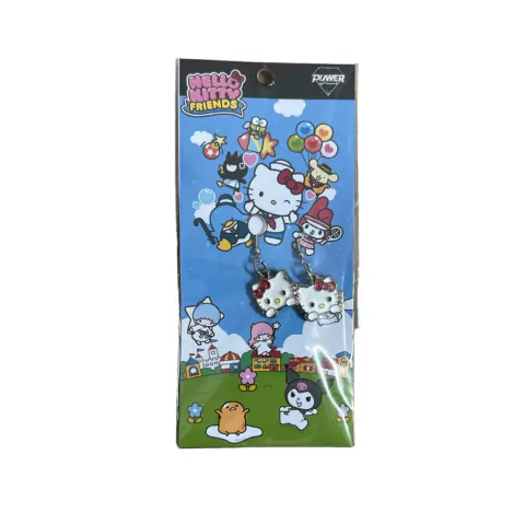 Par de Aritos Aretes de Metal Hello Kitty