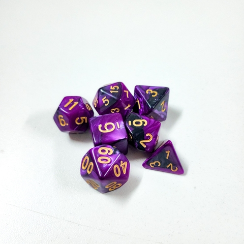 Dados de Rol Violetas con Negro - VioNe