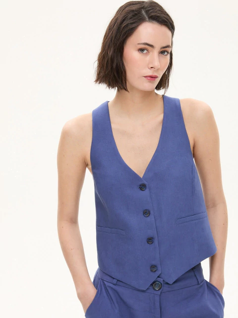 CHALECO DE LINO CON BOTONES (4860016)